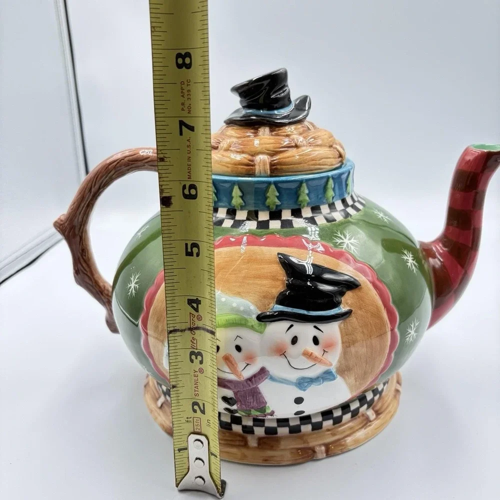 Teapot House of Hatten‎ Peggy Fairfax Herrick Large Mr & Mrs Snowman Christmas